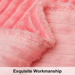 NTBAY flannel fuzzy toddler blanket pink laid flat to reveal soft surface for car seat comfort