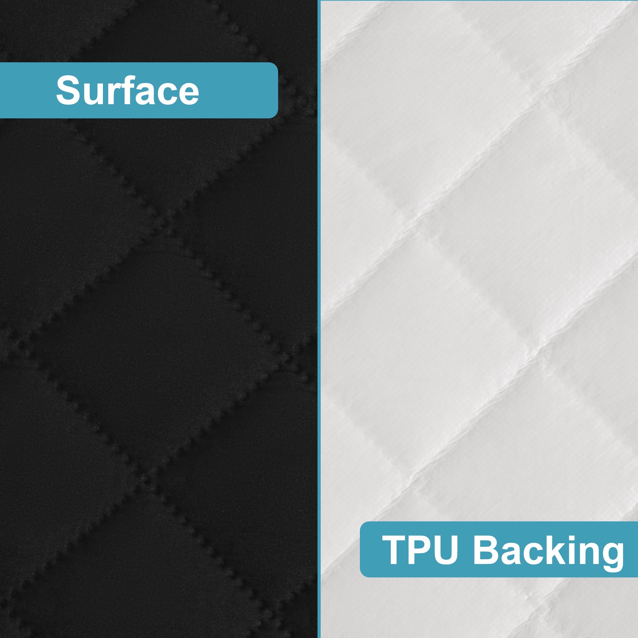 NTBAY full-elastic-trim mini crib protector fits snugly to prevent slipping
