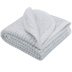 NTBAY jersey cotton toddler blanket grey wave pattern close-up for cozy naps