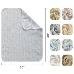 NTBAY jersey cotton toddler blanket grey wave fabric for breathable warmth