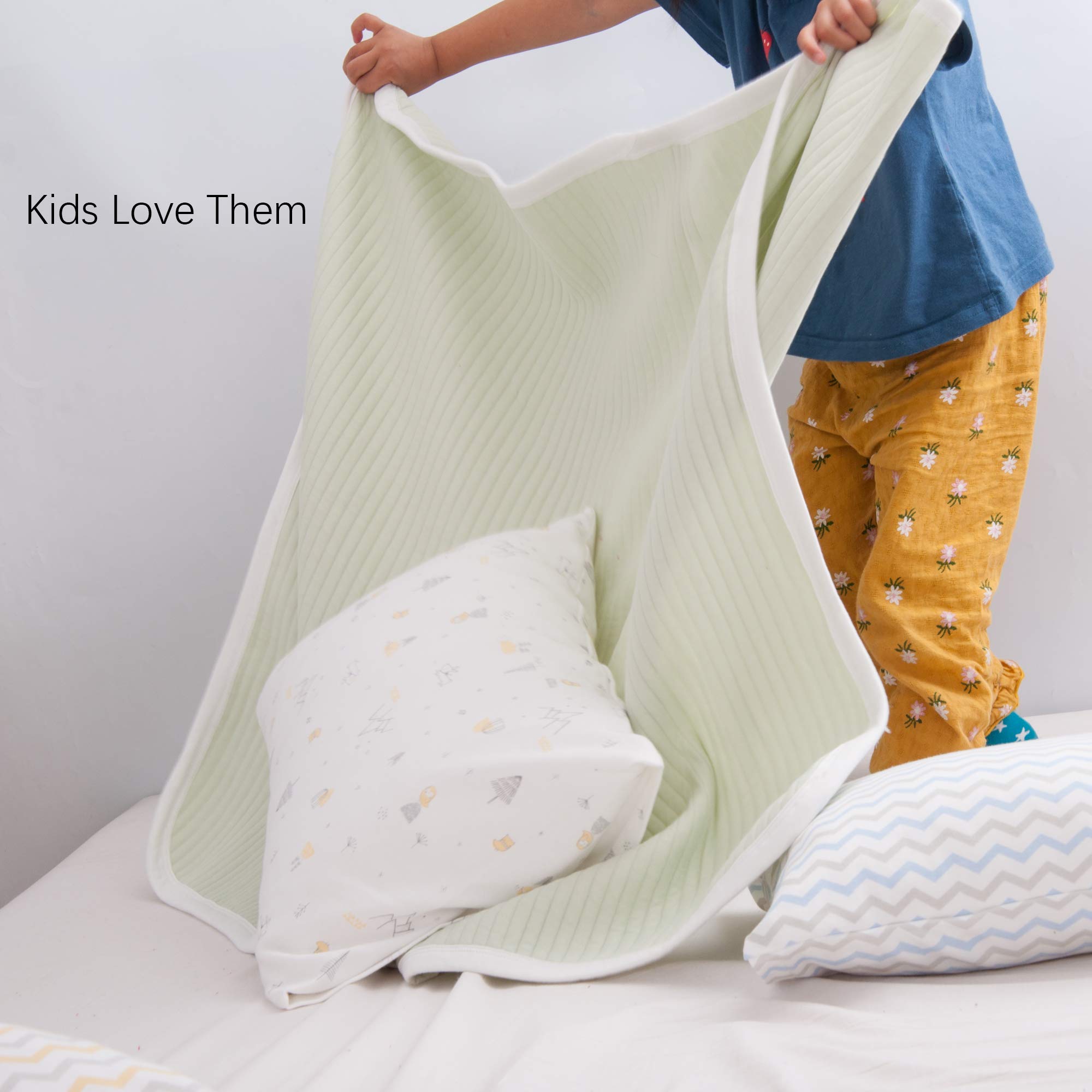 NTBAY jersey cotton toddler blanket stripe wave pattern in nursery setting