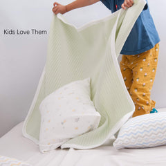 NTBAY jersey cotton toddler blanket stripe wave pattern in nursery setting