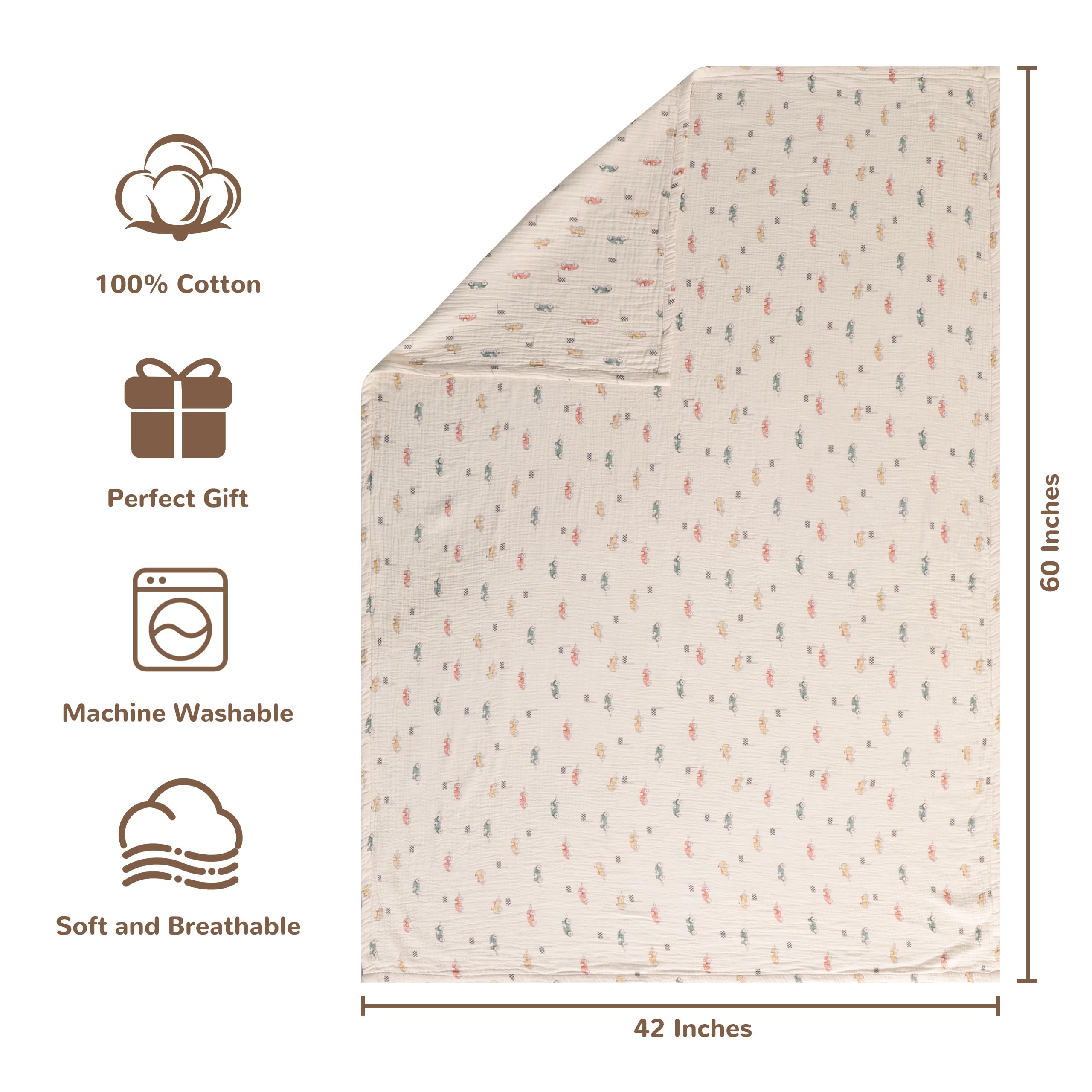 NTBAY muslin cotton blanket close-up reveals soft, breathable fabric.