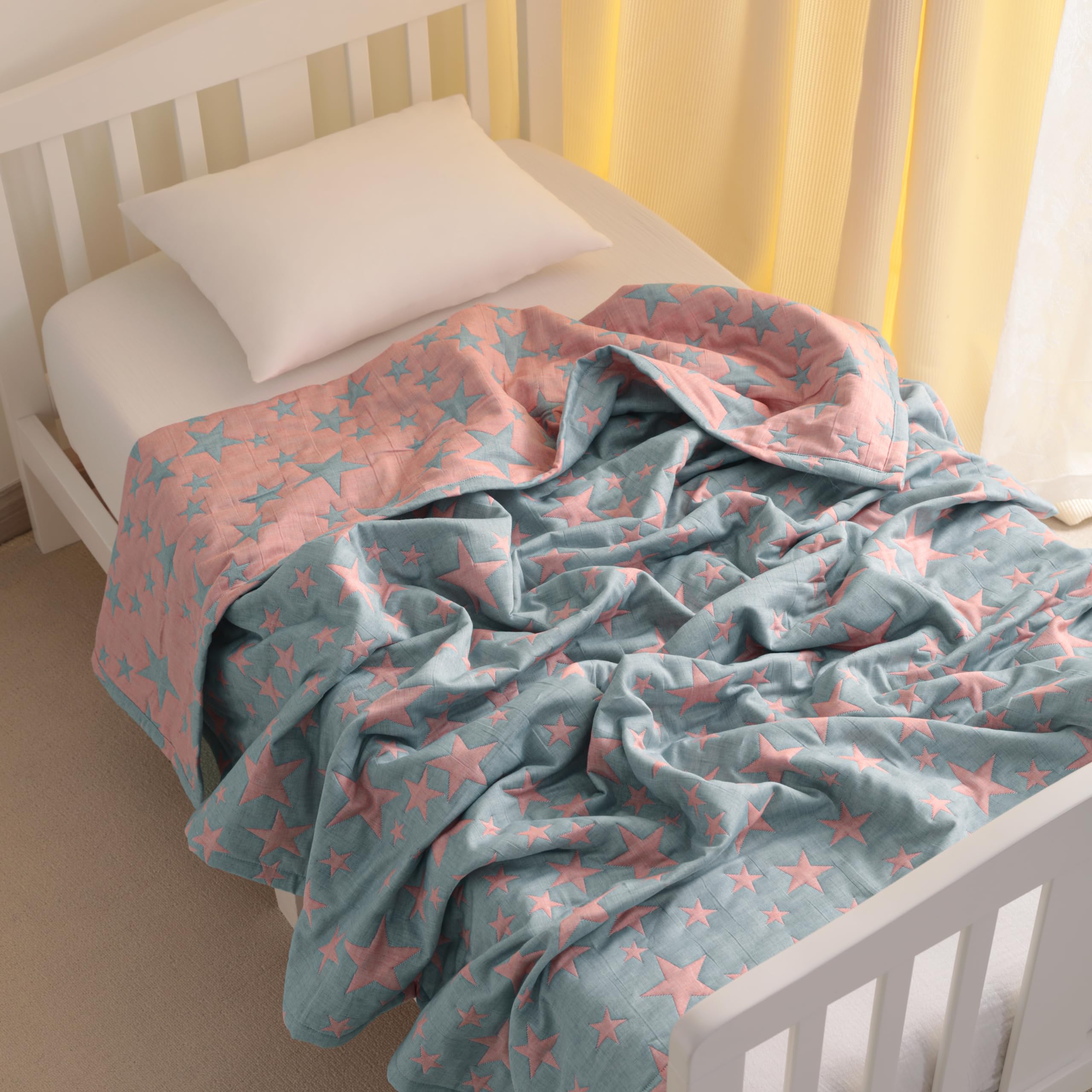 NTBAY muslin cotton jacquard back highlights breathable, skin-friendly comfort during nap and tummy time.