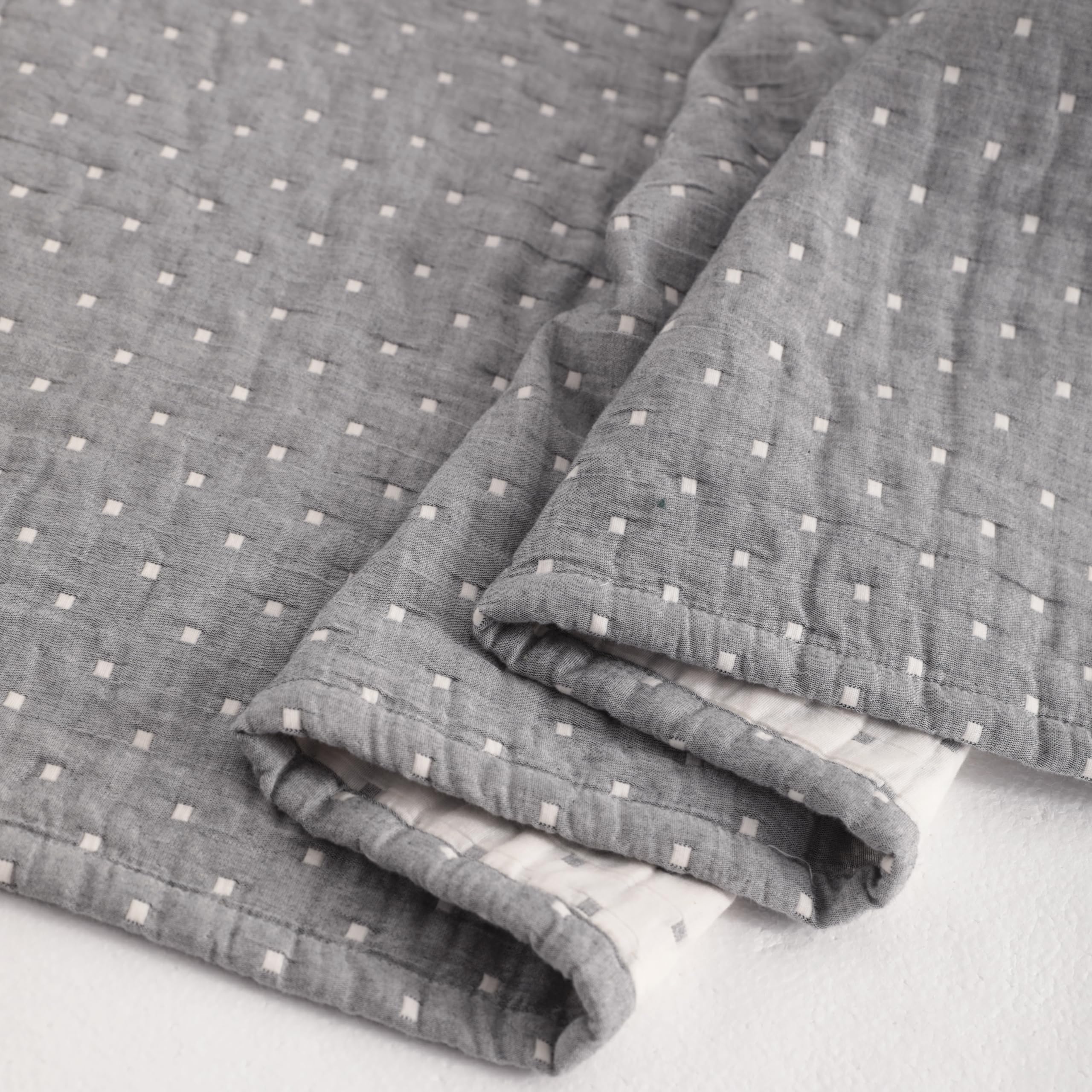 NTBAY muslin cotton jacquard texture close-up showing softness and breathability.