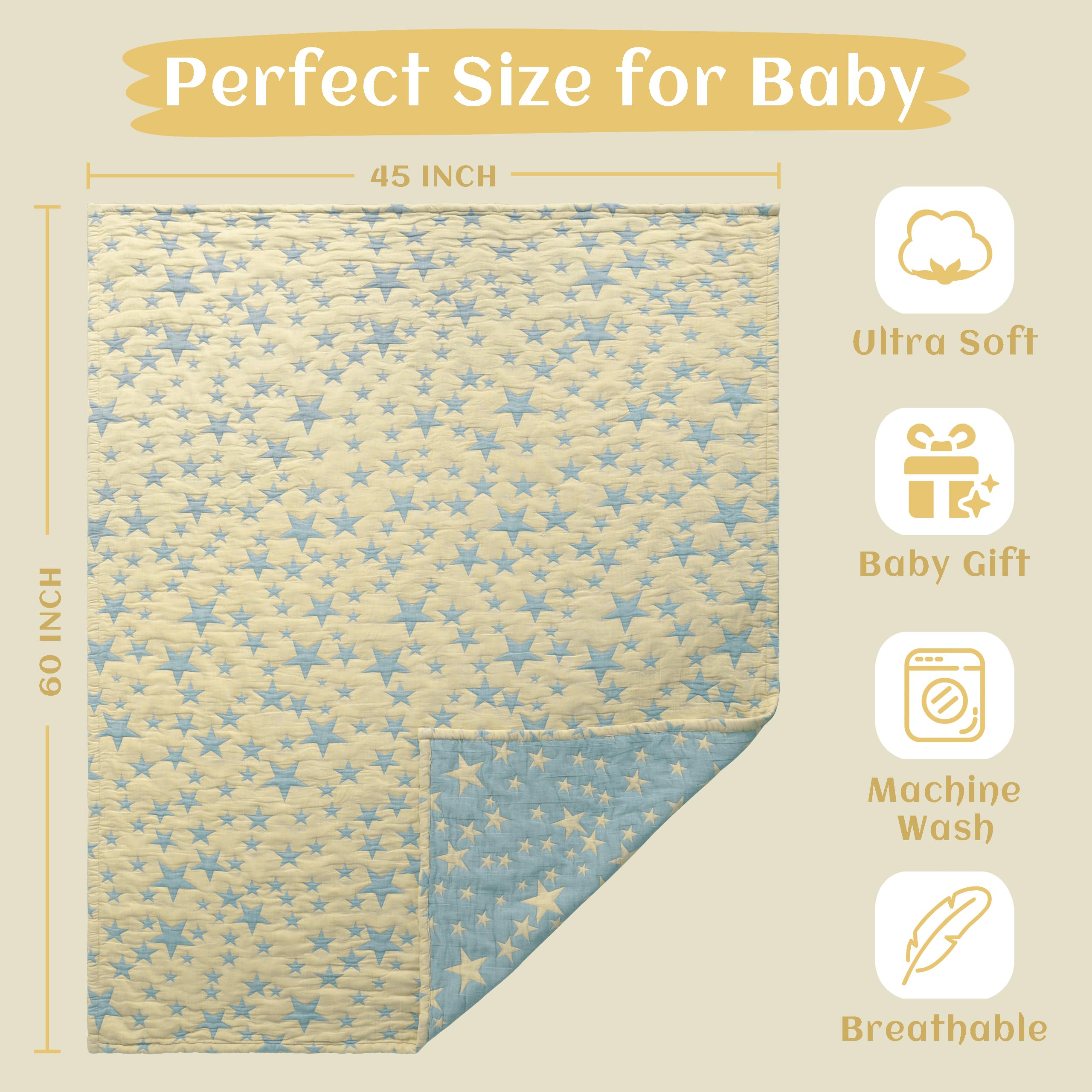 NTBAY muslin cotton texture closeup soft and breathable fabric