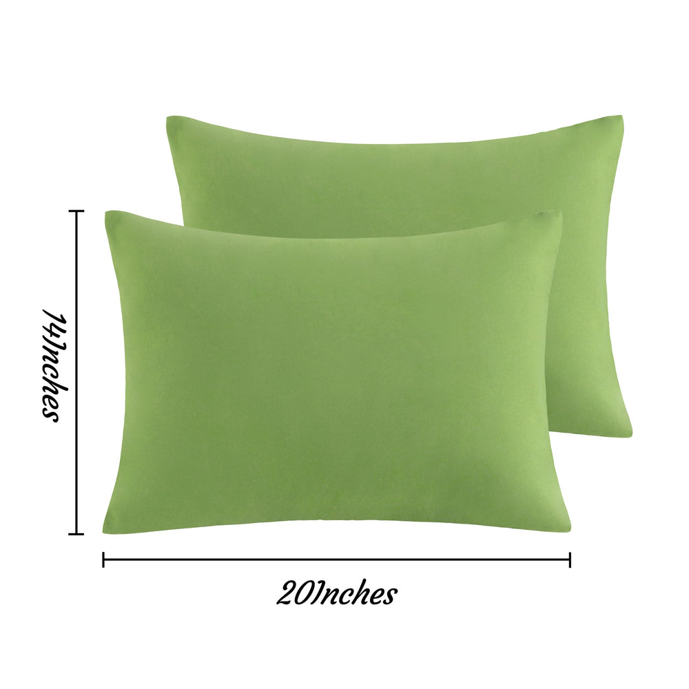 NTBAY two-pack pillow case package shows sage green color and 14x20 sizing