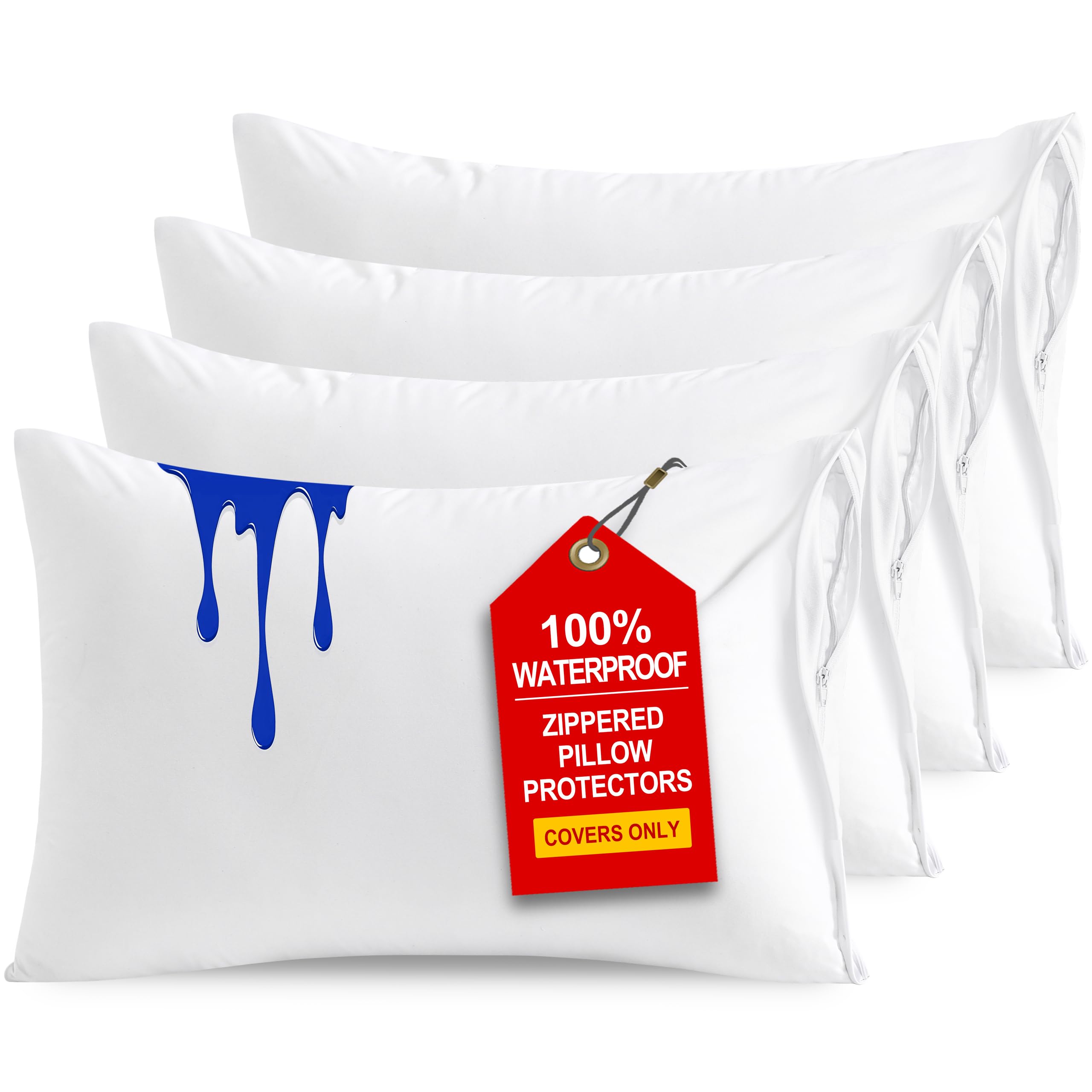 NTBAY pillow protector with hidden zipper for quiet sleep