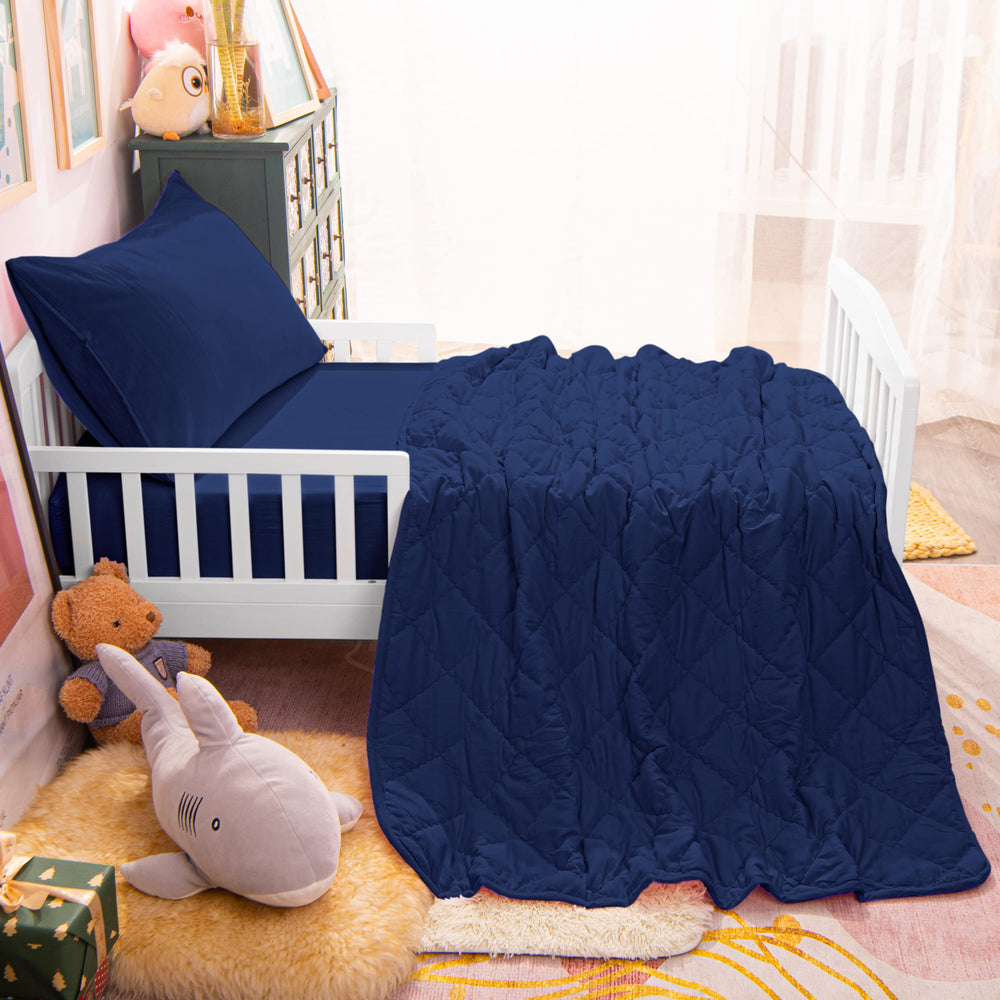 NTBAY 4-piece set in nursery creates a coordinated, cozy kids space.