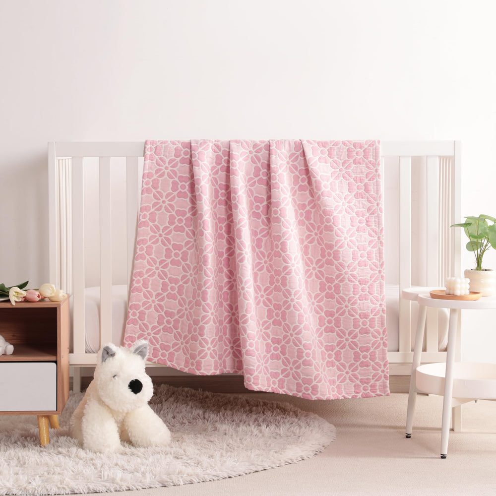 NTBAY toddler blanket jacquard reversible design offers two cozy sides for all-season comfort.
