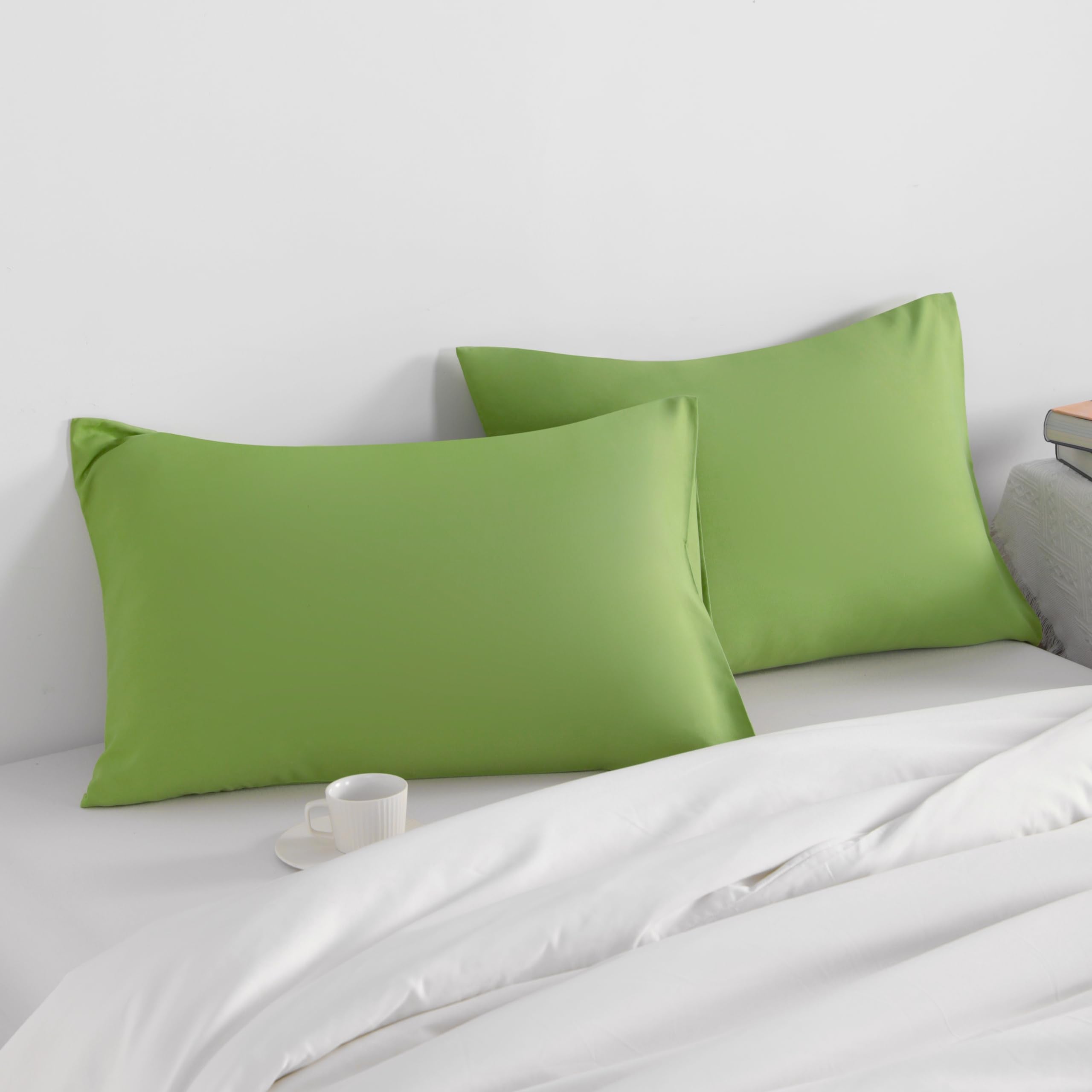 NTBAY toddler pillow case with envelope closure in sage green for easy setup