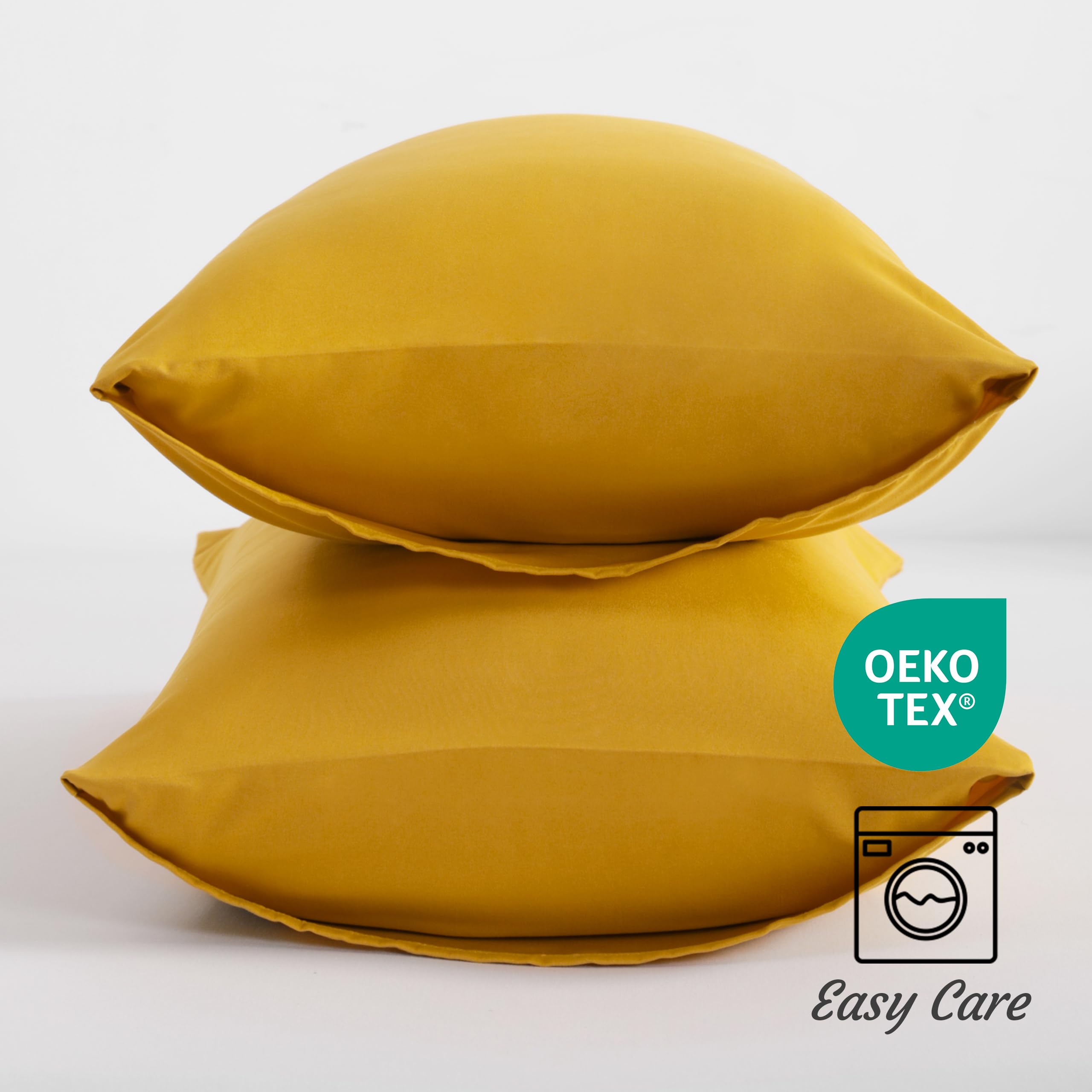 NTBAY pillow case ginger yellow machine washable for quick cleanup.