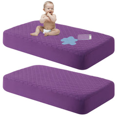 NTBAY waterproof mini-crib protector close-up showing quilted surface protecting against spills.