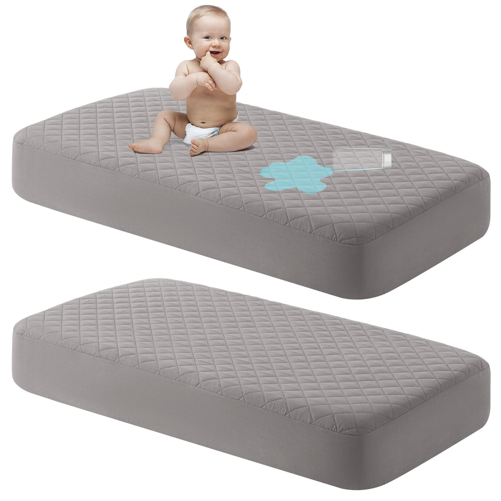 NTBAY waterproof mini crib mattress protector protects spills for a clean sleep surface.