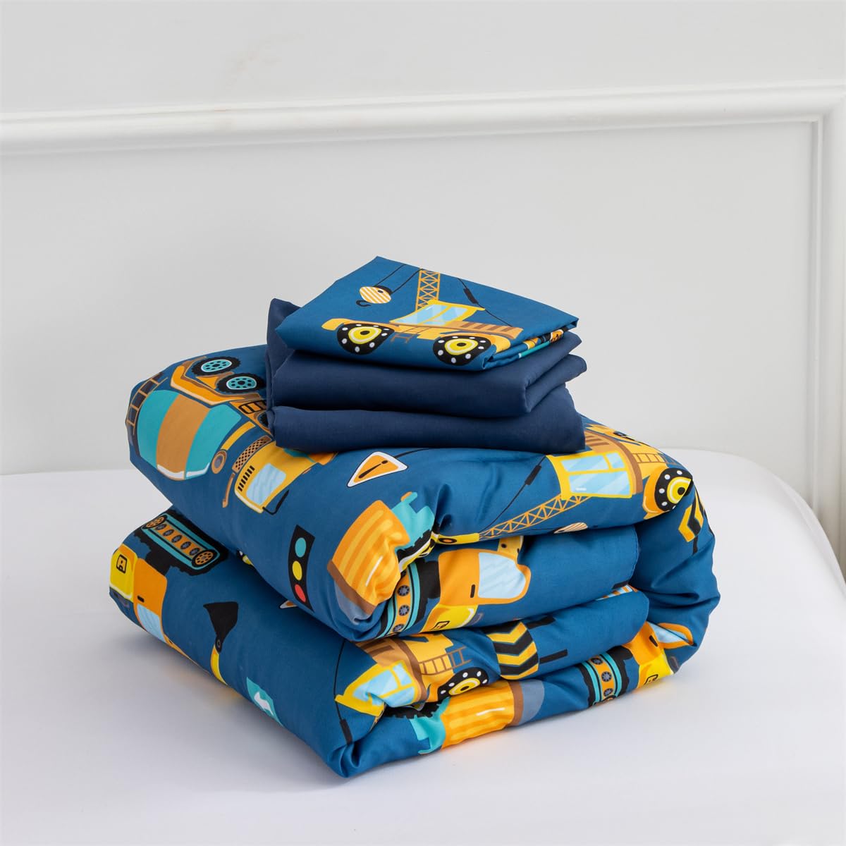 NTBED blue toddler bedding design—durable microfiber that resists fading in busy rooms.