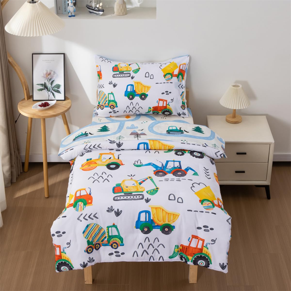 NTBED comforter with construction pattern offers cozy warmth and durable microfibre feel
