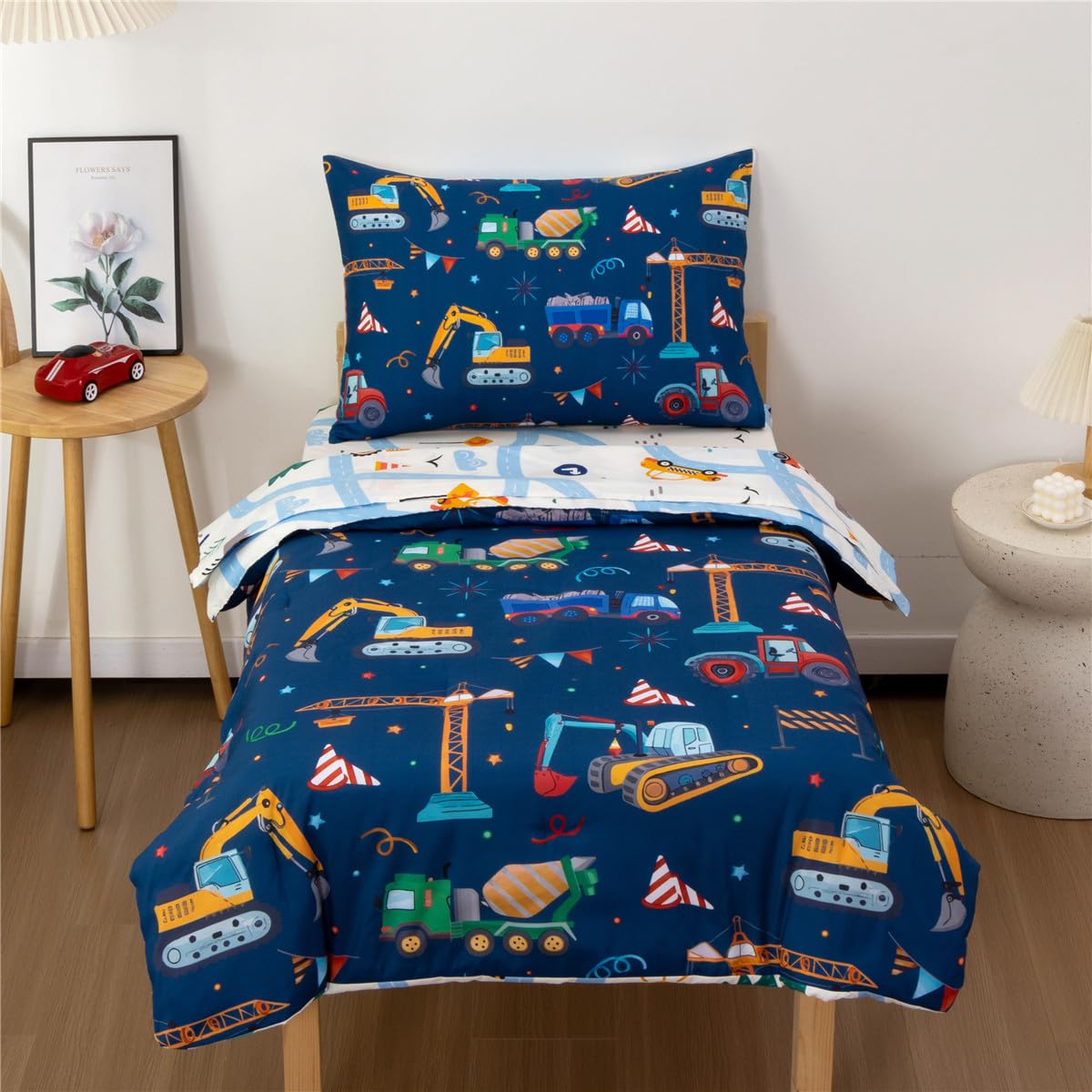 NTBED construction truck comforter with soft microfiber finish for toddlers