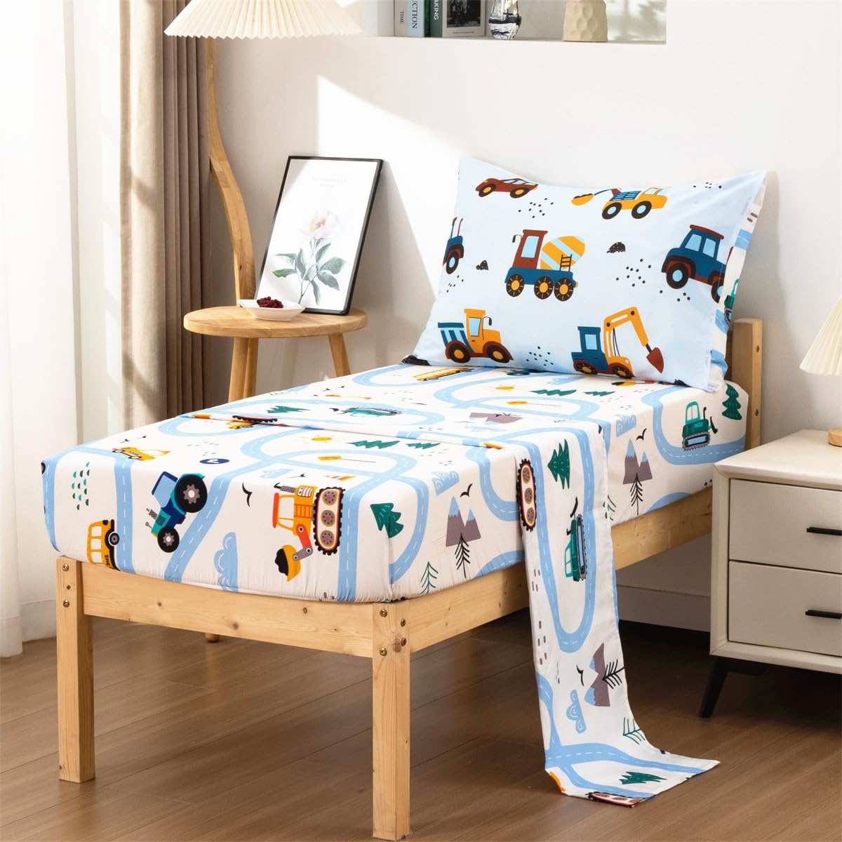 NTBED construction truck flat sheet adds breathable comfort during naps