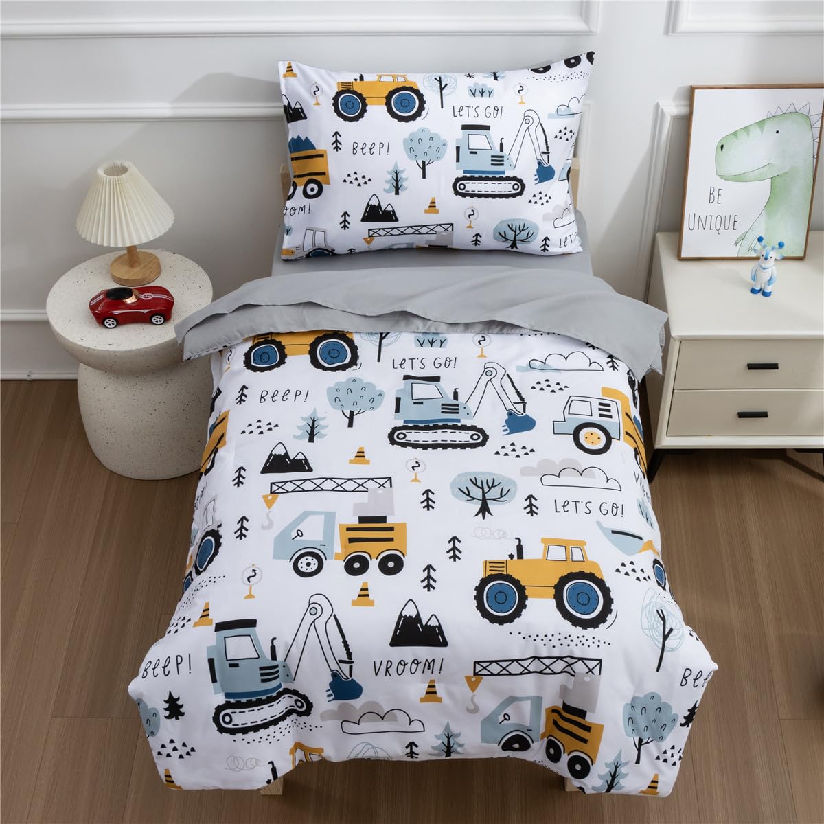 NTBED construction vehicles comforter for cozy toddler sleep.