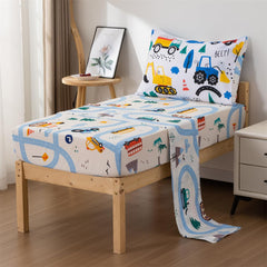 NTBED fitted bottom sheet side profile shows tucked-in fit for toddler beds