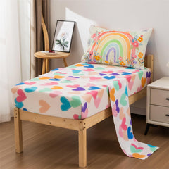NTBED flat sheet laid out for toddler bed with smooth weave