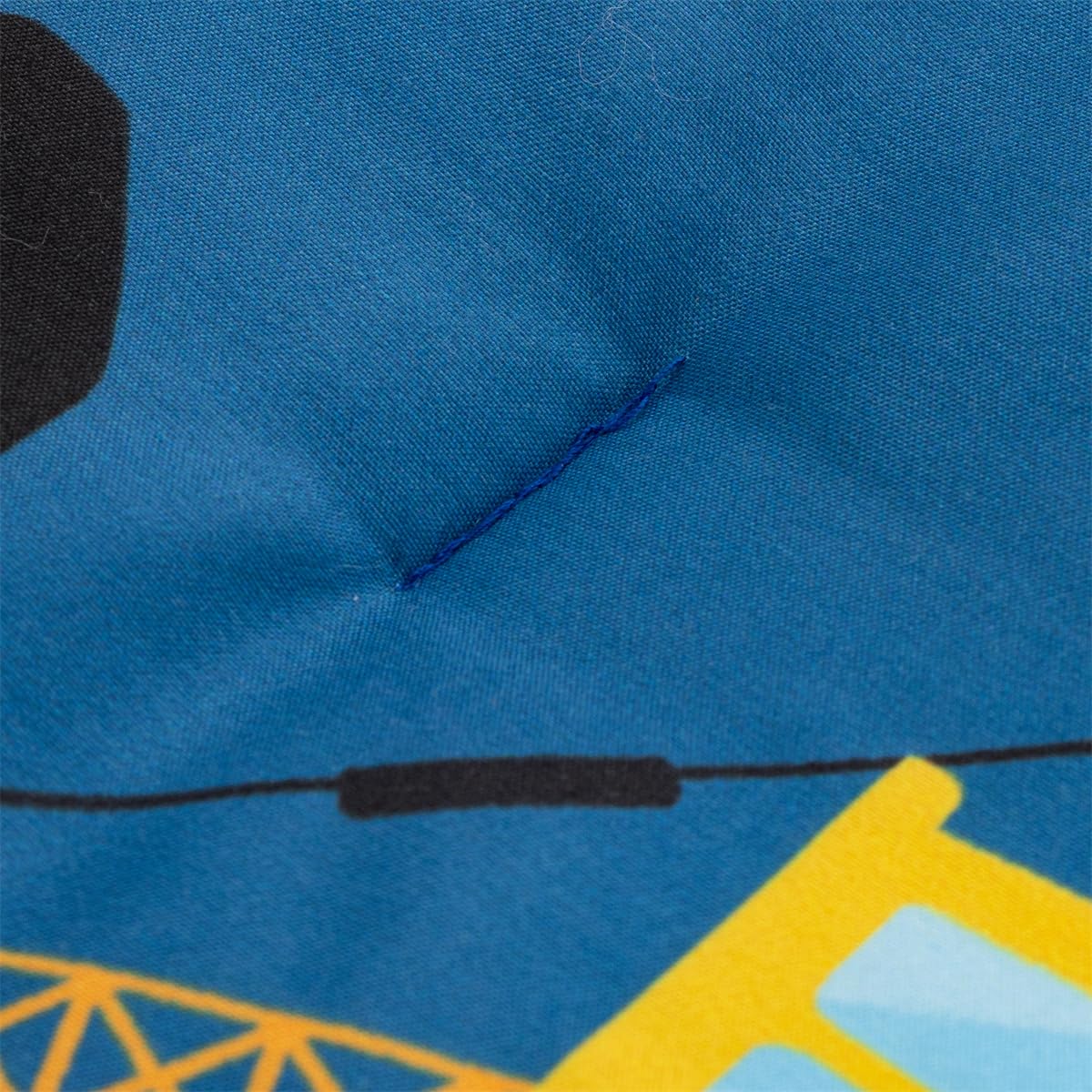 NTBED traffic vehicles print in blue—playful scene encourages imaginative play.