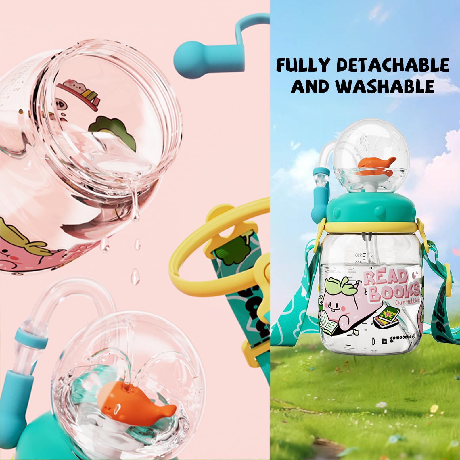 NTFWG Whale Fountain Tumbler soft-straw design comfortable sip for little hands