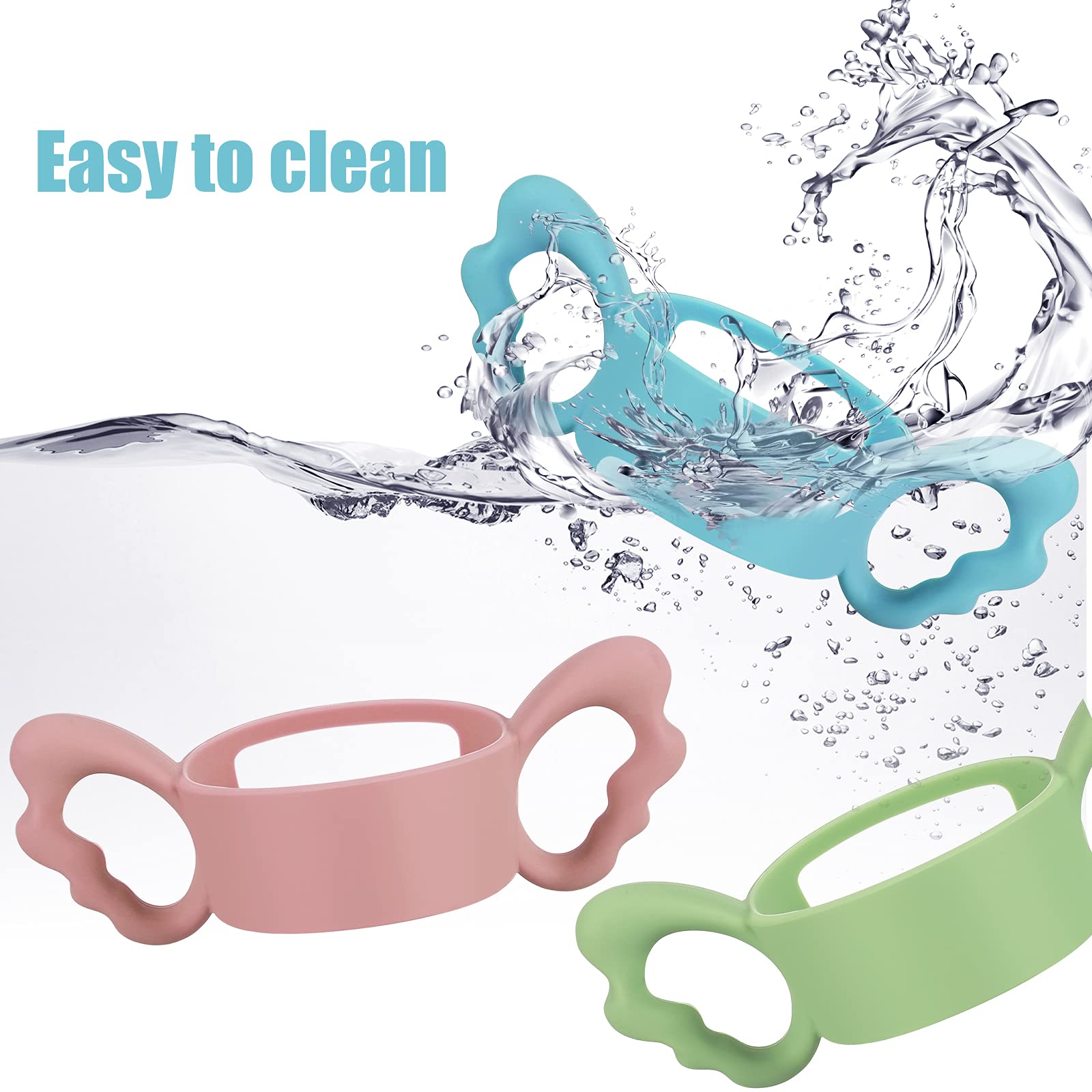 Nuanchu baby bottle handles soft silicone with gentle texture for comfortable hold