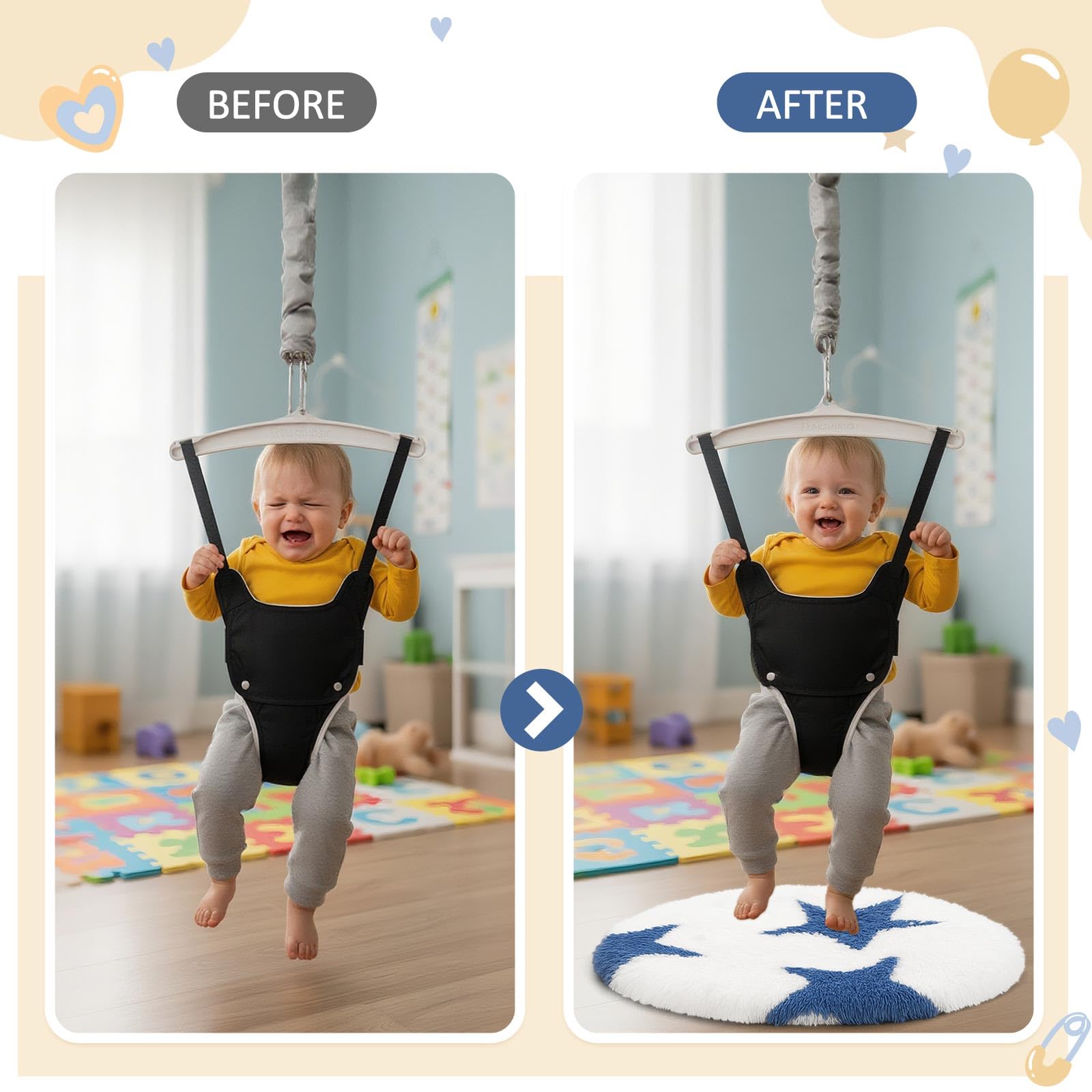 Machine washable material aids easy cleanup for Nuanchu Jumper Mat