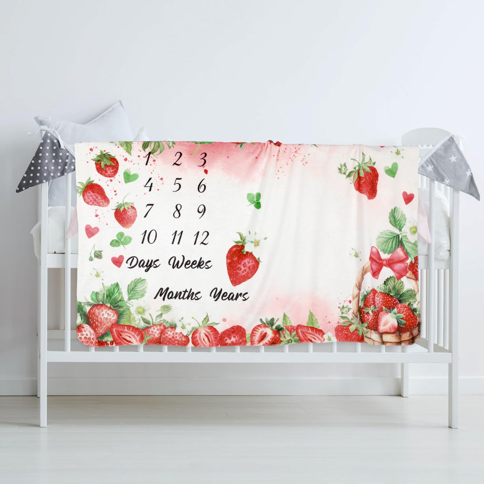Nuanchu baby milestone blanket gift-ready presentation for baby showers.