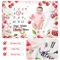 Nuanchu cherry design close-up fabric texture showcasing cozy feel
