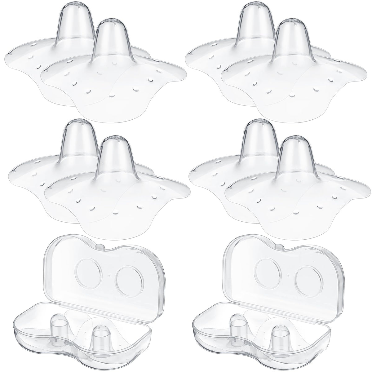 Nuanchu nipple shield 24mm-clear top fits snugly, supporting comfortable latch for baby.