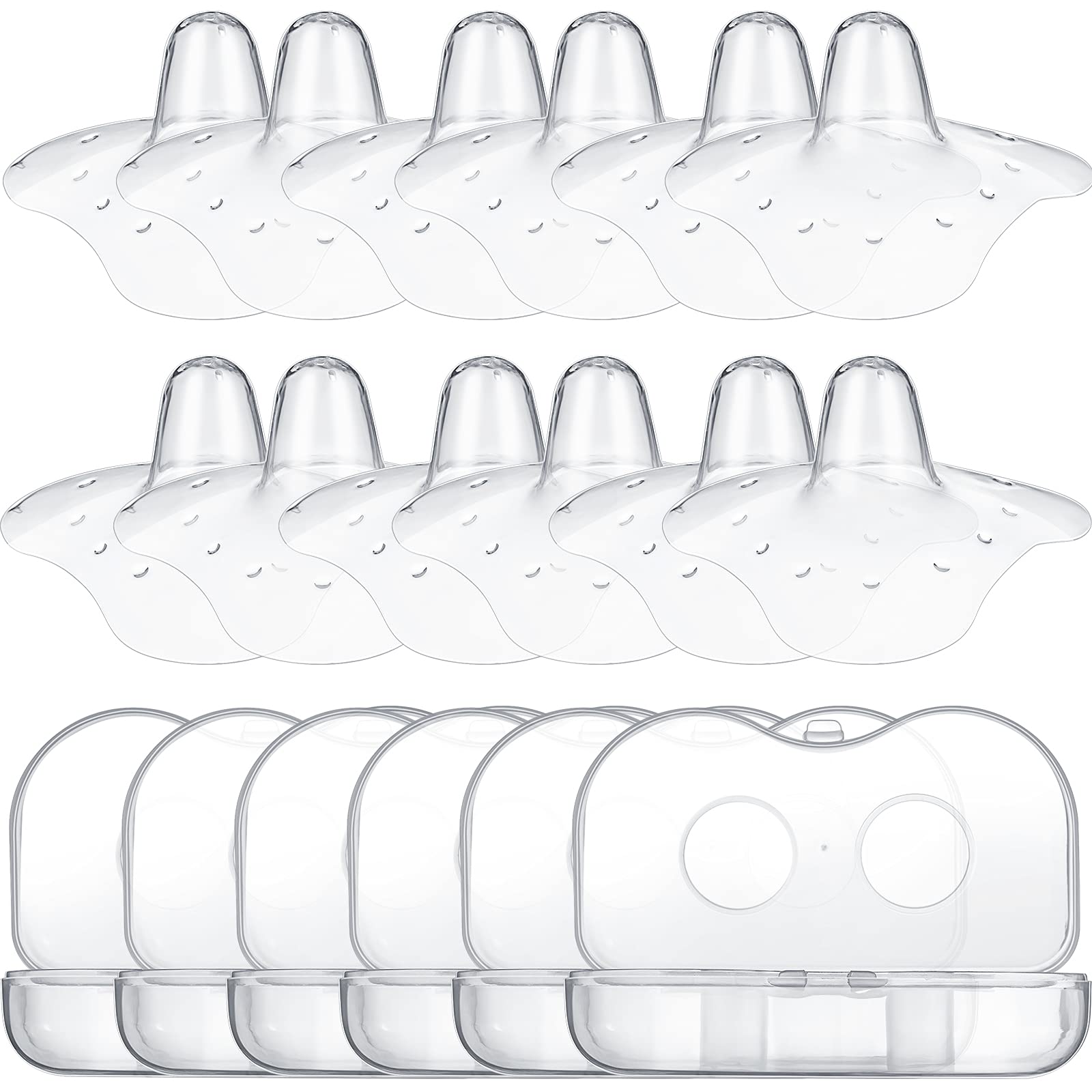 Nuanchu nipple shields with 20mm top diameter for easier latch and skin-to-skin contact.