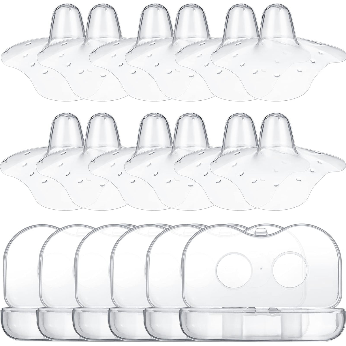 Nuanchu nipple shields with 20mm top diameter for easier latch and skin-to-skin contact.