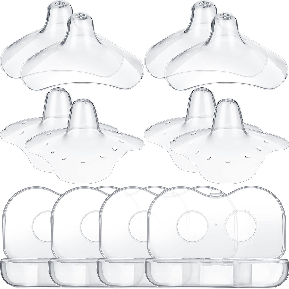 Nuanchu nipple shields bulk silicone close-up demonstrates soft material for comfortable latch.