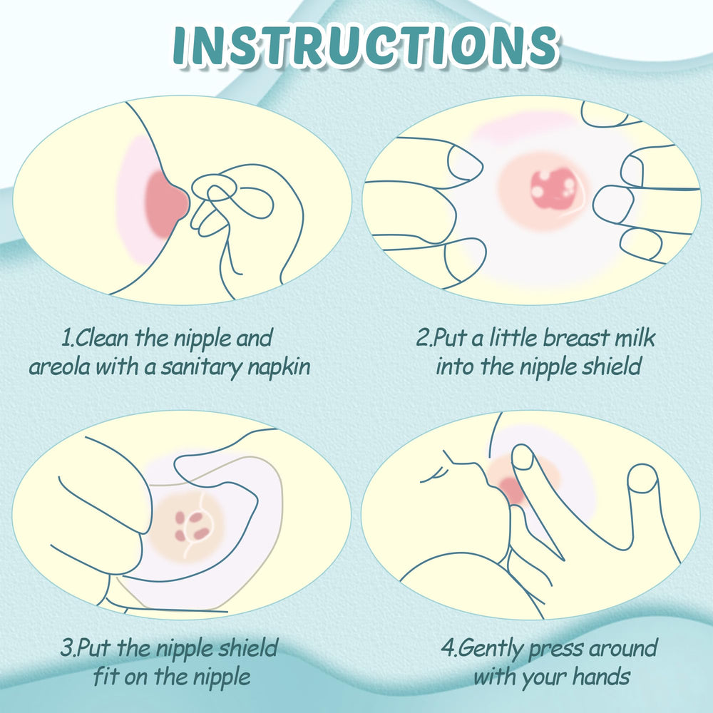 Nuanchu nipple shields support flat or inverted nipples for easier breastfeeding.