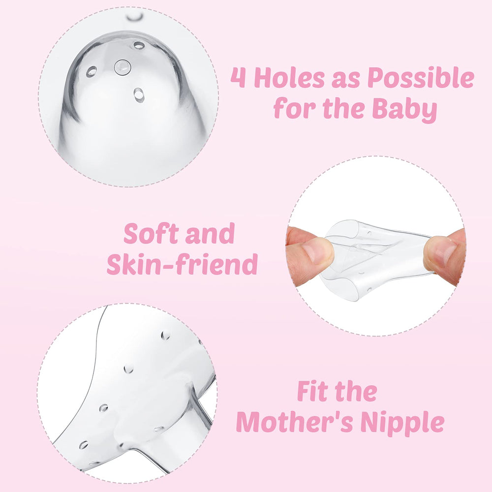 Nuanchu nipple shields made of soft silicone for comfortable nursing.