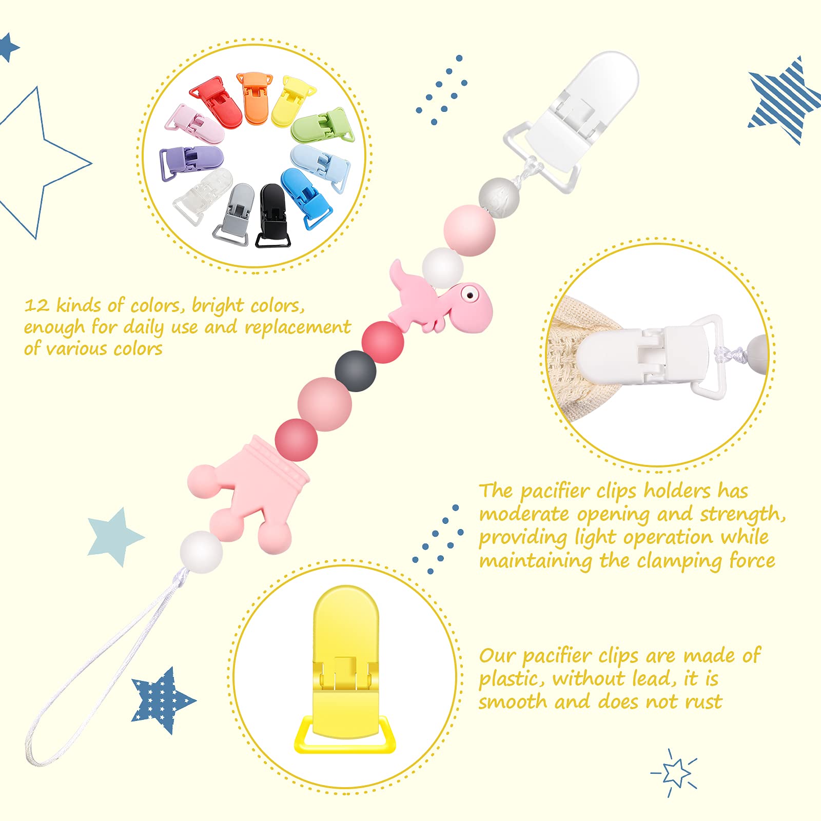 Nuanchu pacifier clip mustard adds color variety for daily use