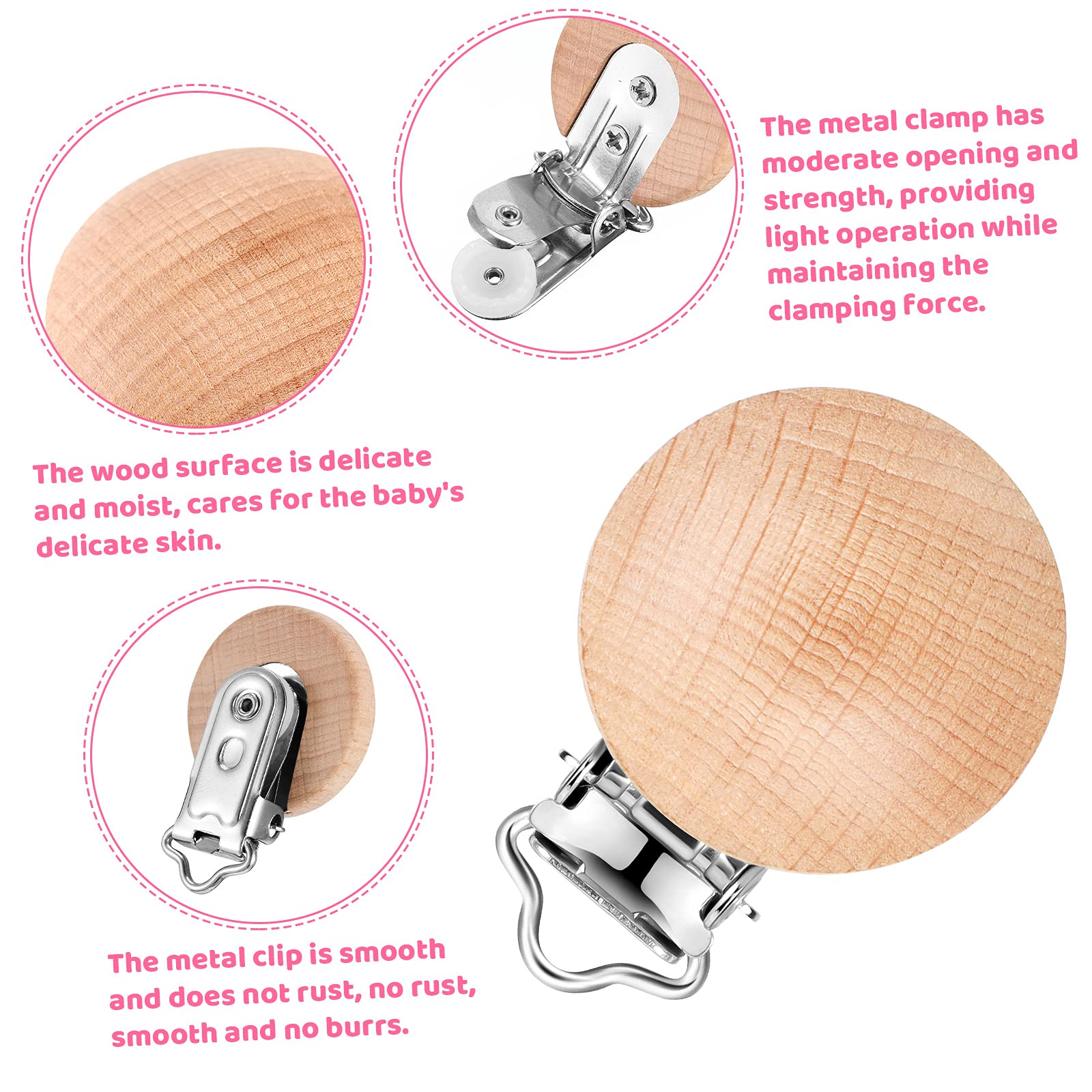 Nuanchu pacifier clip on stroller shows travel-friendly drop prevention.