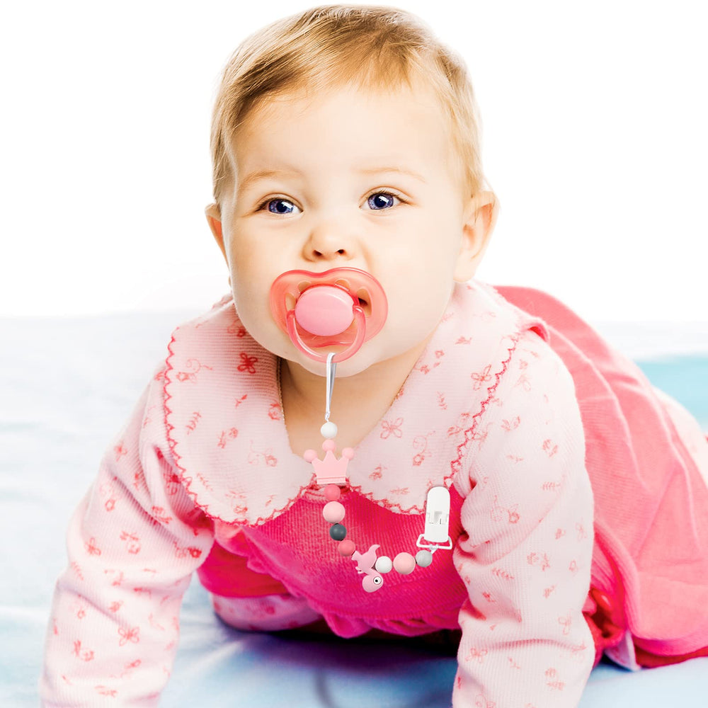 Nuanchu pacifier clip transparent matches blankets and outfits