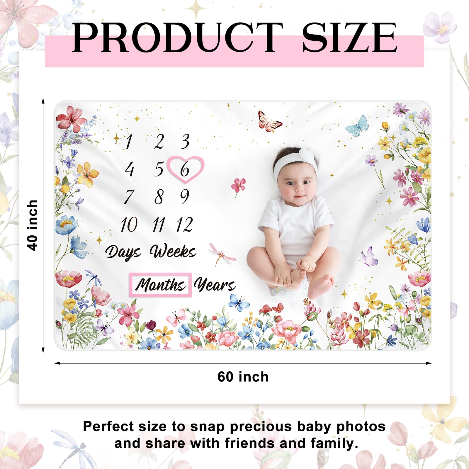 Nuanchu Wildflower blanket baby-wrap demonstrates cozy use for newborn photography.
