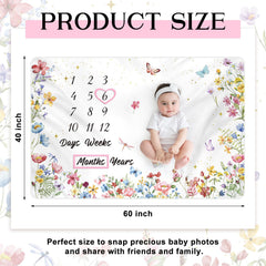 Nuanchu Wildflower blanket baby-wrap demonstrates cozy use for newborn photography.
