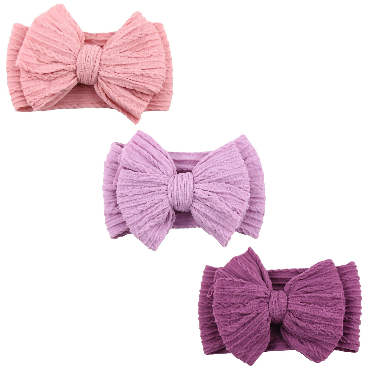 NUARTNOS purple baby nylon headband close-up shows soft breathable fabric for delicate skin.