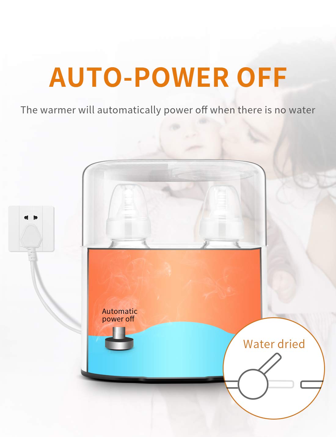 nubite double bottle warmer disinfection steam cycle for bottle cleaning