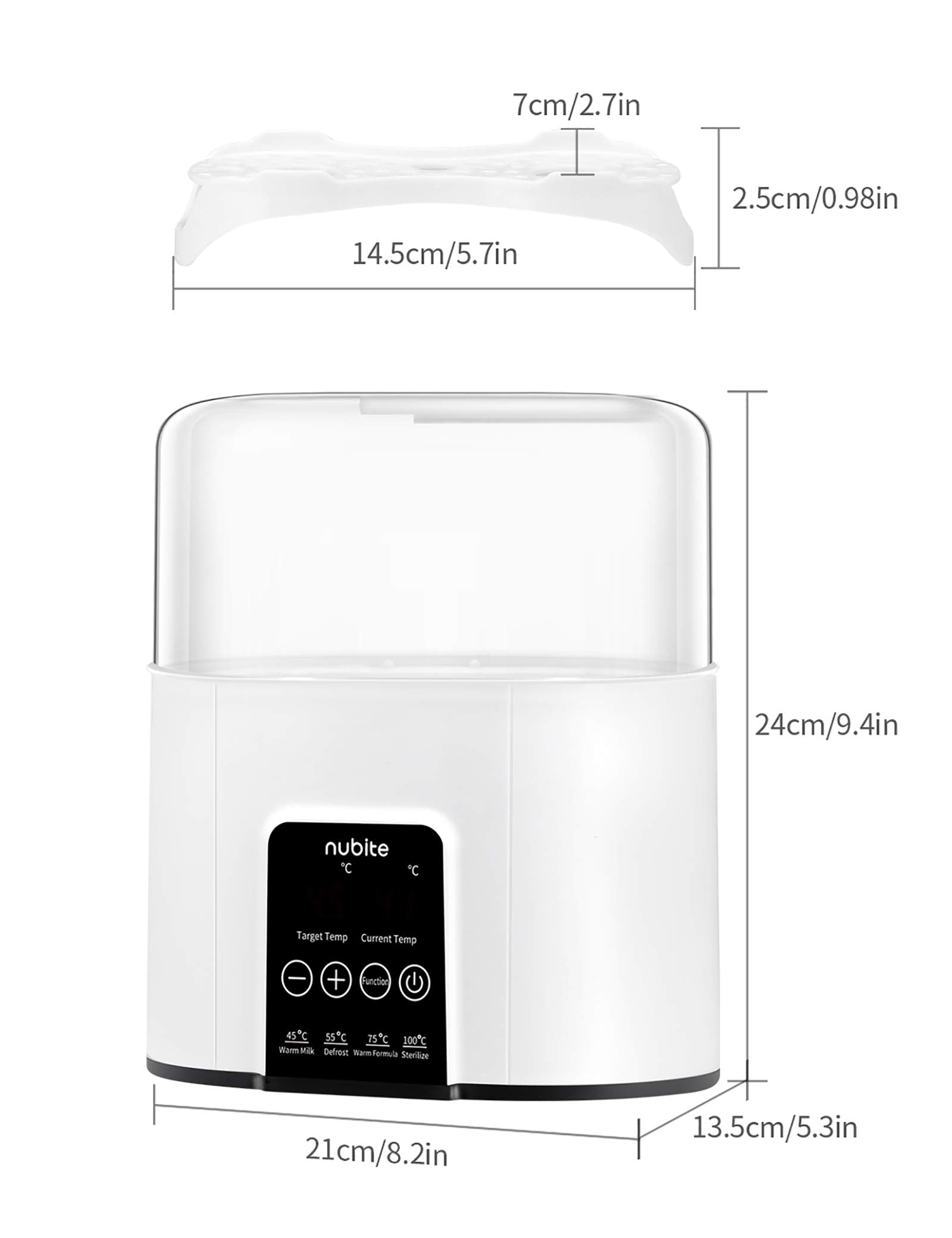 nubite double bottle warmer night-use setting shown for midnight feeds