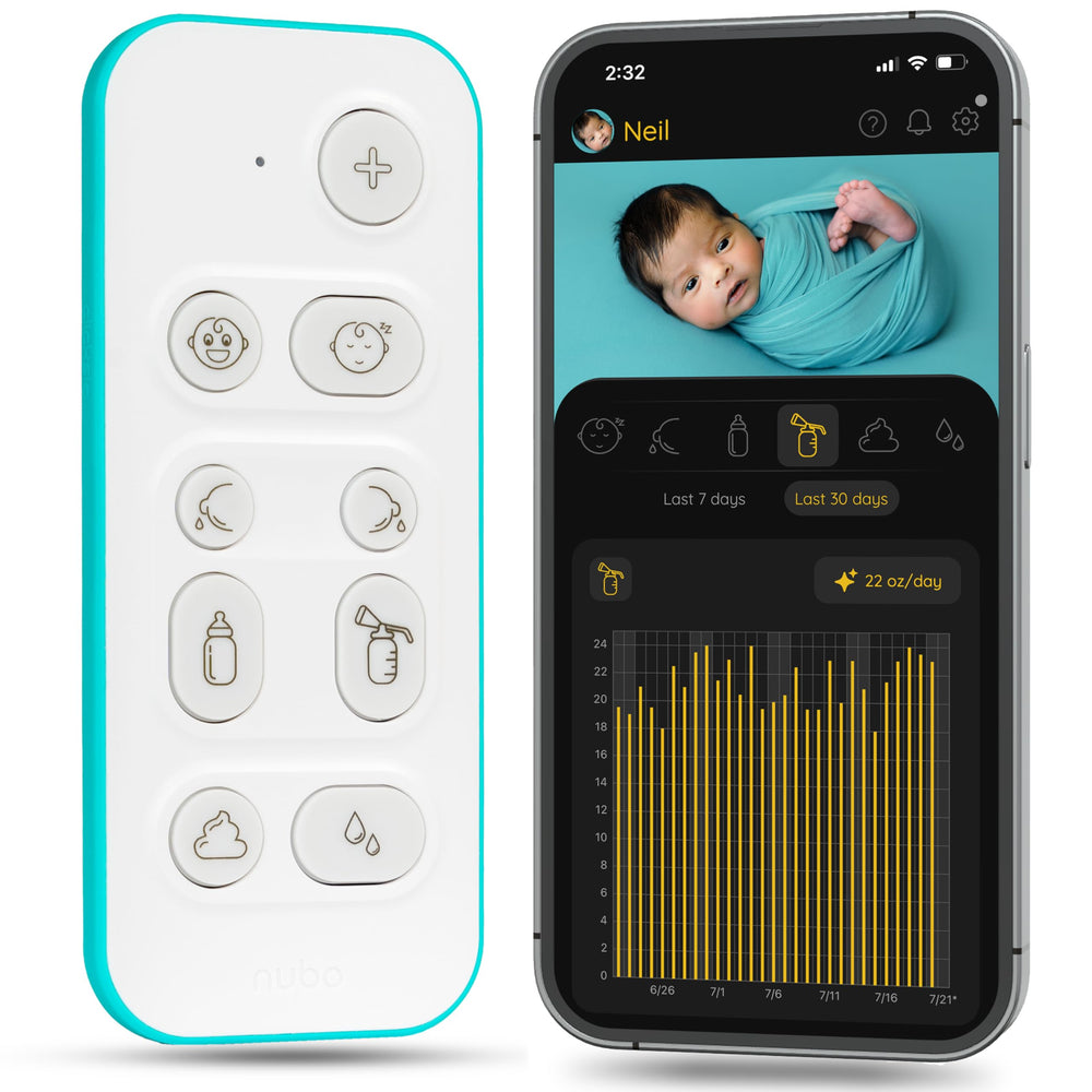 Nubo One-Touch sleep log tracks baby rest patterns for easier routines.