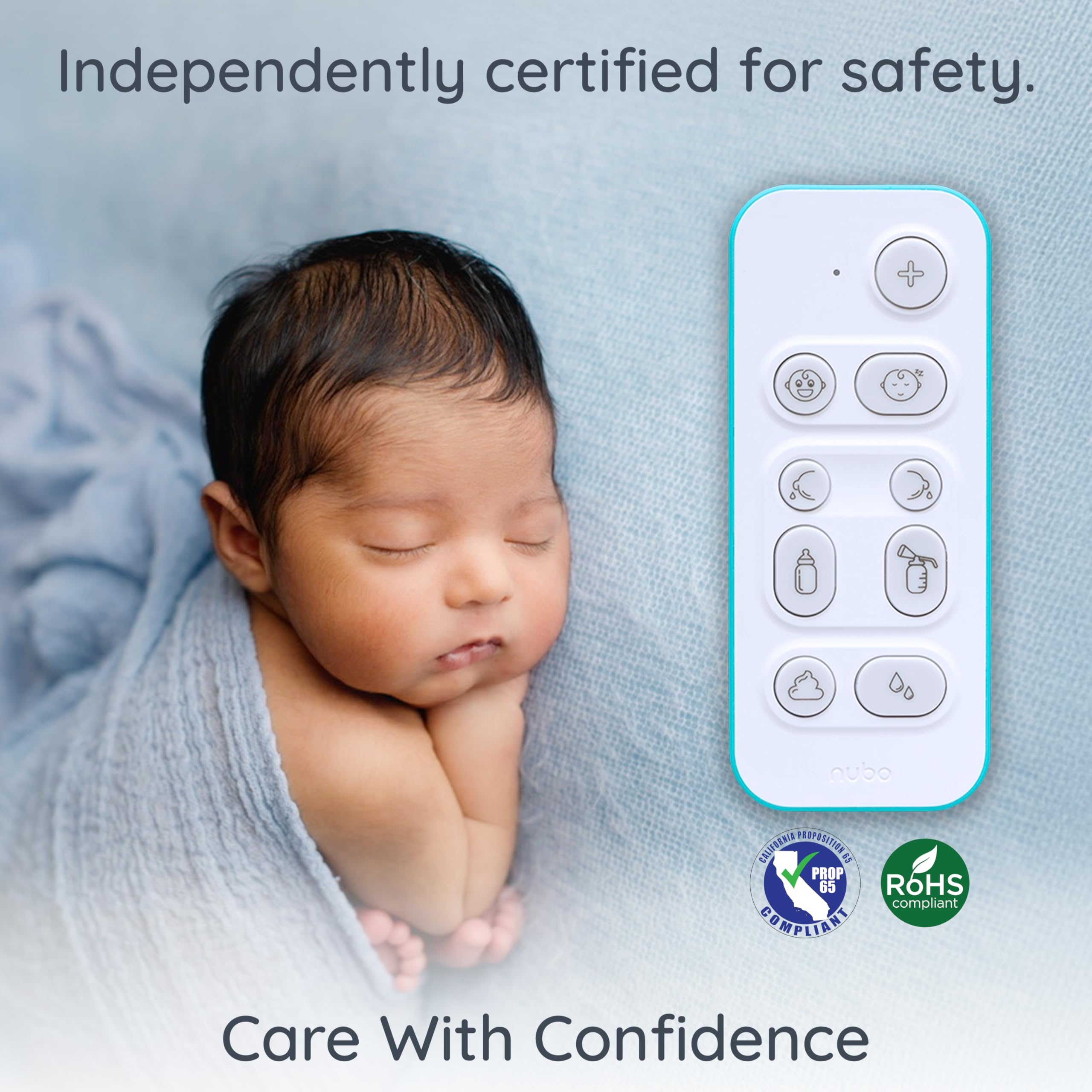 Nubo One-Touch spill-resistant design reduces mess during busy baby care moments.