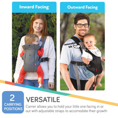 Nuby Classic Baby Carrier outward view showing baby with a view of surroundings.