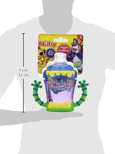 Nuby cup in use shows easy handling and controlled drinking.
