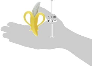 Nuby Nananubs Banana Massaging Teether in bright yellow helps locate quickly during play